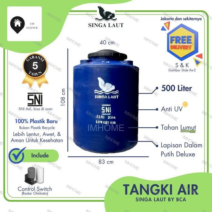 Terlaris Tangki / Toren Air Singa Laut 500 Liter T550 Murah