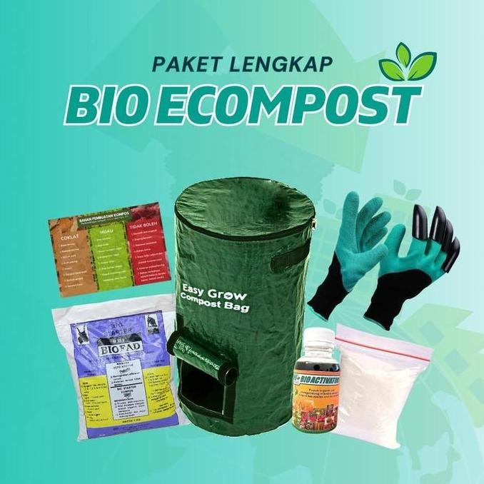 Bio Ecompost Paket Komposter Lengkap Compost Bag 80 Liter Easy Grow NS