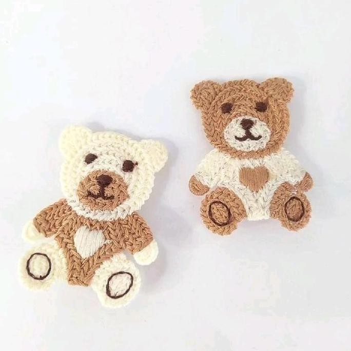 

+%+%+%] patch bear croschet knit wool