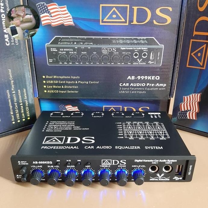 ready  Parametrik Audio Mobil Equalizer Bluetooth Karoke ADS AB-999KEQ