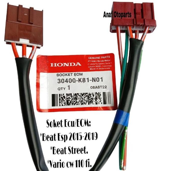 SOKET ECU ECM BEAT ESP 2015-2019 / BEAT STREET / SCOOPY FI STATER HALUS.