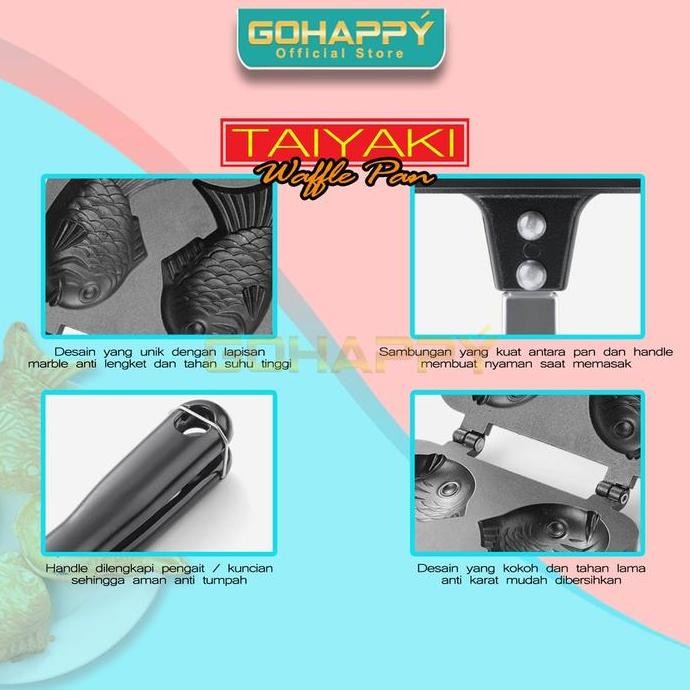 BUNGEOPPANG MAKER CETAKAN TAIYAKI PAN WAFFLE KUE IKAN KOREA