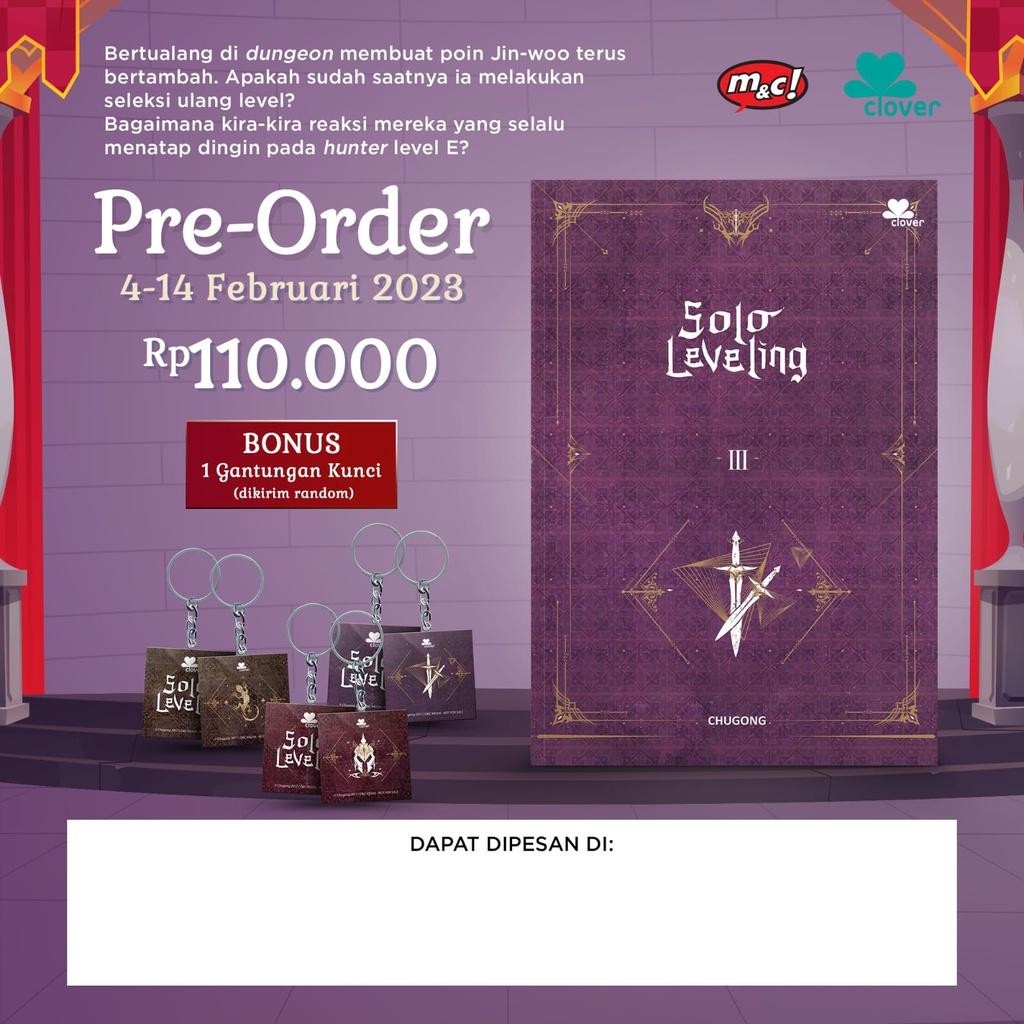 Buku Novel Solo Leveling Iii + Bonus - Chugong Terlaris Best Quality 100% Original