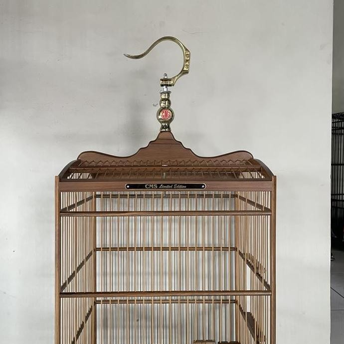 SANGKAR KANDANG BURUNG KECIL CMS JATI ASLI UKURAN L 27 P 32 T 50 cm