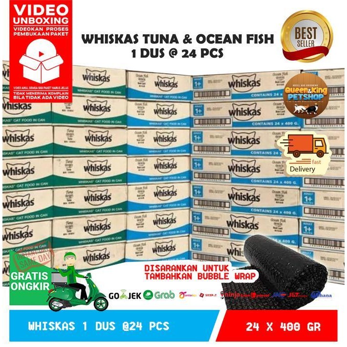 {1Dus} Whiskas Kaleng Basah Tuna Ocean Fish 400 Gr