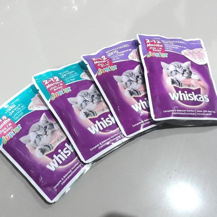 Whiskas Pouch / Whiskas Sachet Junior 1Dus / Wetfood Kucing Anakan