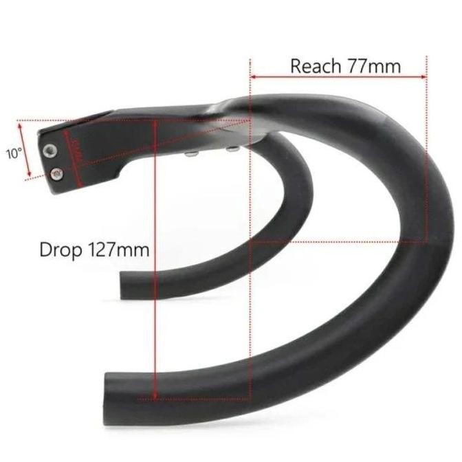 KOCEVLO CARBON AERO DROPBAR INTEGRATED CLEAN LOOK 360 / 380 / 400 / 420 / 440 INTERNAL CABLE HANDLEB