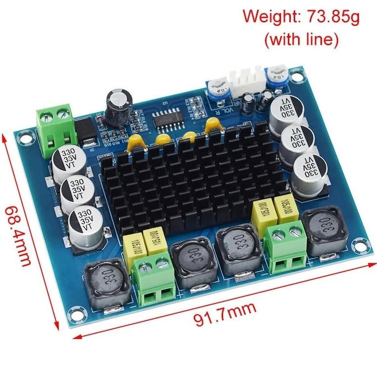TPA3116D2 XH M543 KIT AMPLI CLASS D 2X120W TPA3116D2 POWER AMPLIFIER CLASS D KELAS D 12 - 24 V DC -B