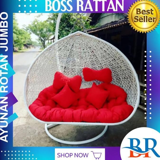 [LAOUT] KURSI AYUNAN ROTAN GANTUNG ROTAN SINTETIS JUMBO