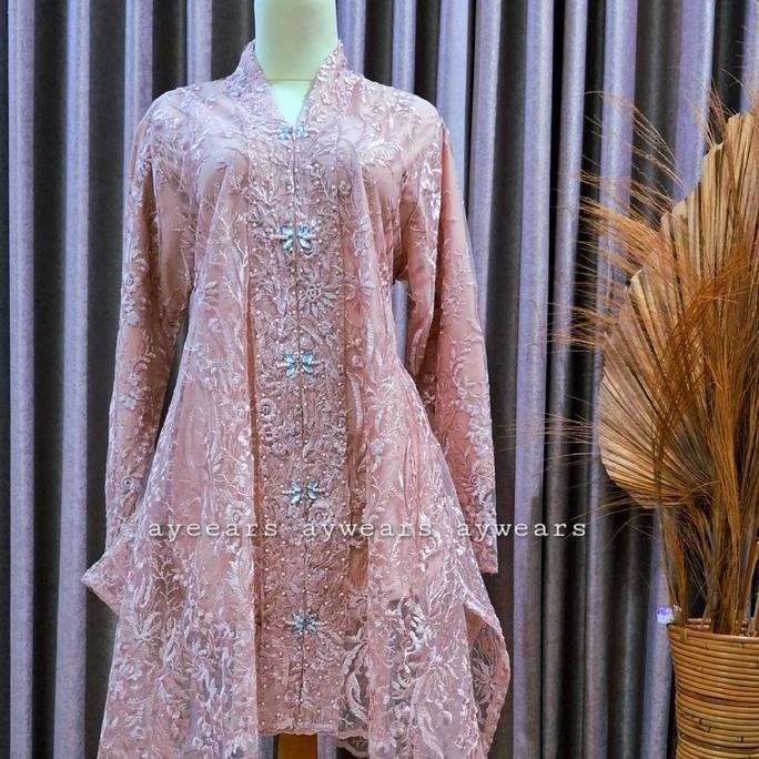 [Hanya atasan] Kebaya Tunik Kurung modern / Kebaya Tulle Busui Juwita / Kebaya Kurung Melayu Bordir 