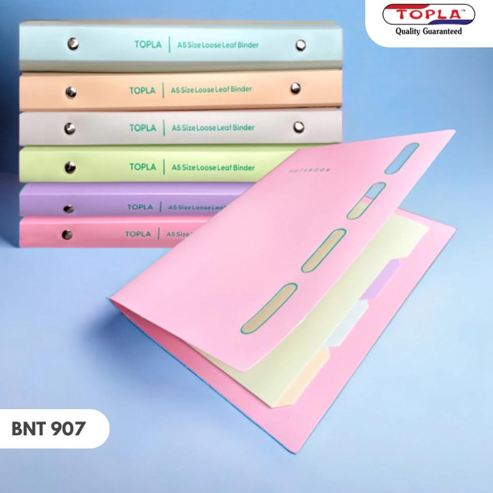

Berkualitas 1Pcs Topla Binder Note 907 A5 Binder Buku Catatan Sekolah Kerja Kuliah Warna Pastel A5 Prermium