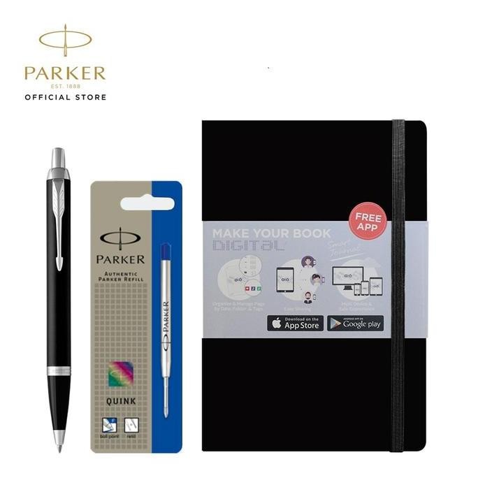 

Special Package - Im Black Chrome Trim Ballpoint, Refill Blue, O2O Journal Black / Gift Kado Formal Back To School Co