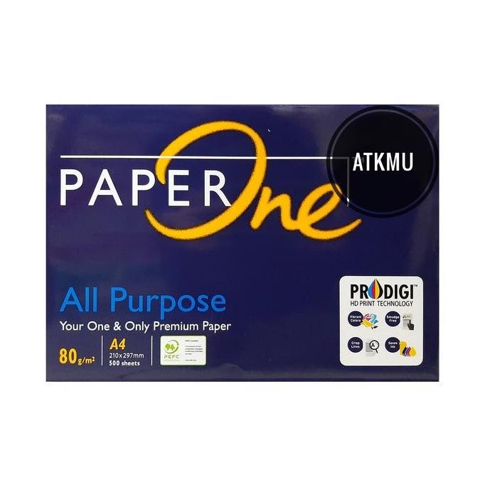 

Kertas HVS Fotocopy A4 80gr PAPERONE 500 Lembar / Kertas Putih