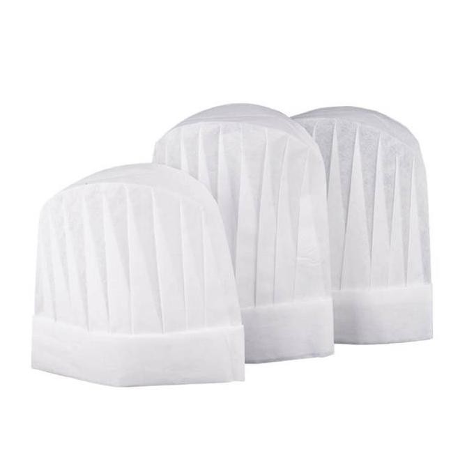 10Pcs 23/27Cm Topi Koki Oval Kain Bukan Tenunan Sekali Pakai Anti Minyak Asap,Chef Hat Topi