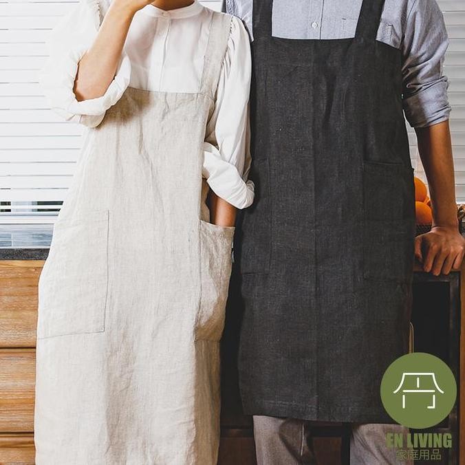 

Terlaris En Living Linen Apron Ivory / Celemek / Celemek Dapur / Apron