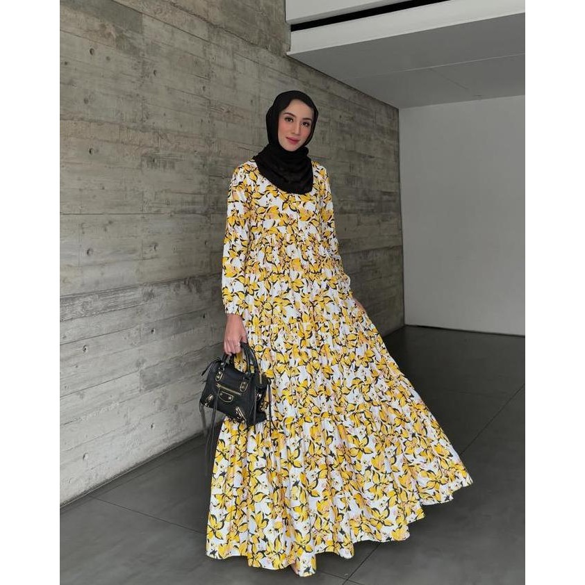 New Product - Gonegani Official - Maxi Dress Motif Bunga Amara Dress Special Edition Calista Collect
