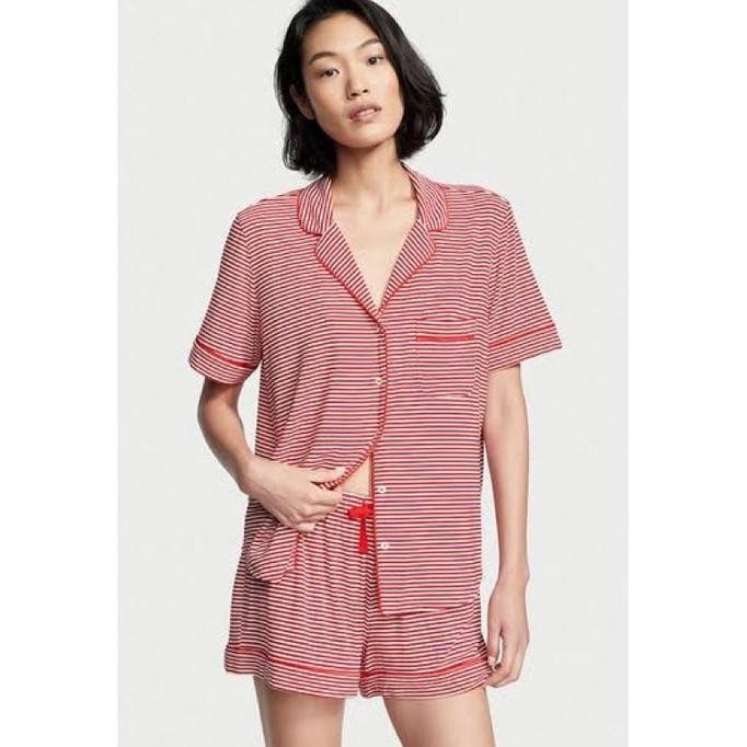 New Product - Set Piyama Victoria Secret Katun Supersoft Modal Short Pajamas Set Calista Collection_
