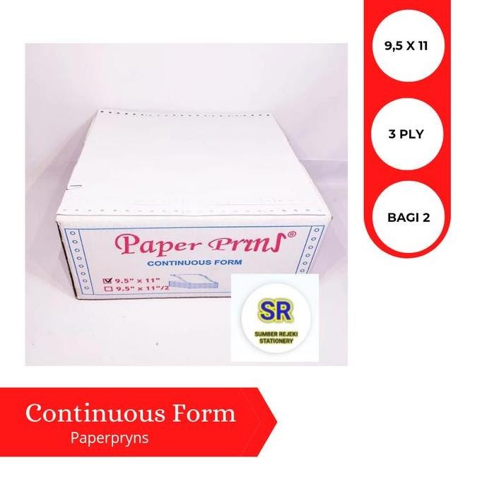 

PAPERPRYNS CONTINUOUS FORM ( 9,5 X 11 ) 3 PLY ( BAGI 2 )