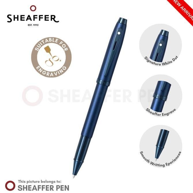 

Sheaffer 100 Satin Blue With Pvd Blue Trim Rollerball Pen Co