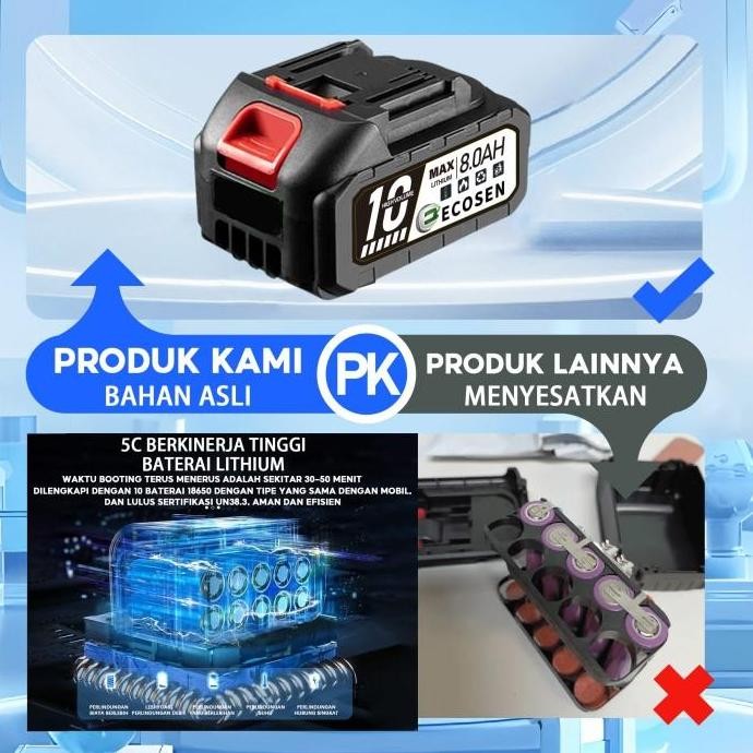 Mesin Cuci Mobil Alat Steam Cuci Motor Mobil Alat-Ecosen 2Baterai 199V