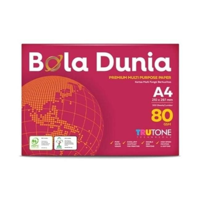 

New Product - Kertas Hvs A4 80 Grm Bola Dunia Print Fotocopy Berkualitas Kiarastoreku