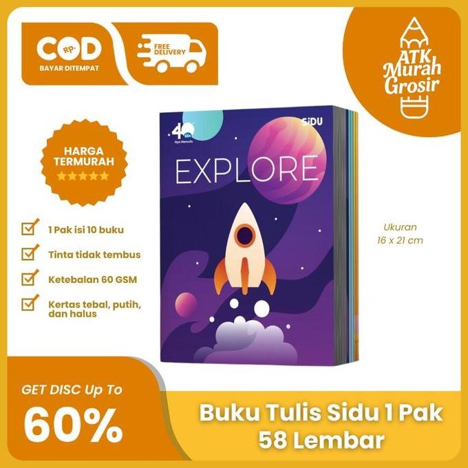 

Buku Tulis Sidu Sinar Dunia 58 Lembar Pak Isi 10 Buku Kertas Sekolah Co