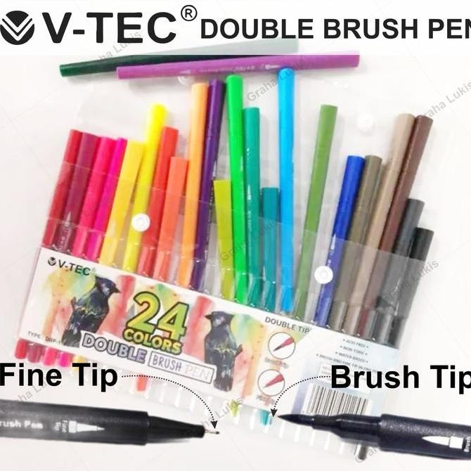 

New Product - V-Tec Double Brush Pen Set 24 Dbp-1124 Kiarastoreku