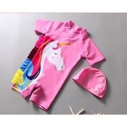 Baju Renang Unicorn Ada Topi Swimsuit Anak Bayi Cewek 15Thn Swimwear Wetsuit