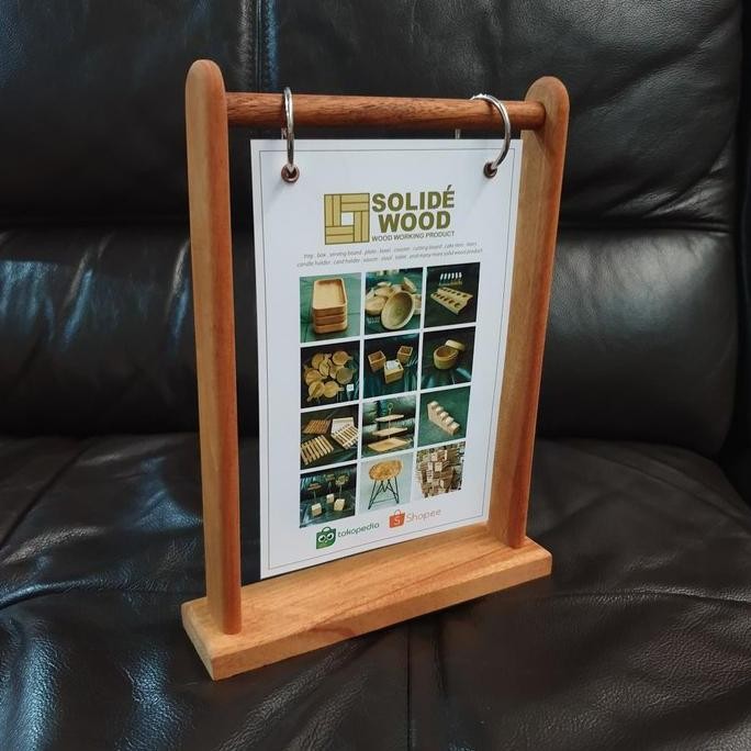 

New Product - A5 Tempat Menu Holder Kayu Nomer Meja / Tent Card / Table Number Stand Kiarastoreku