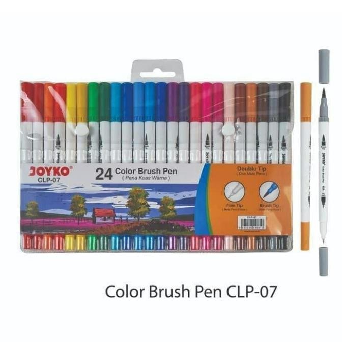 

New Product - Spidol Color Brush Pen Joyko 24 Warna Clp-07 2 Mata Pena Kuas Warna Kiarastoreku