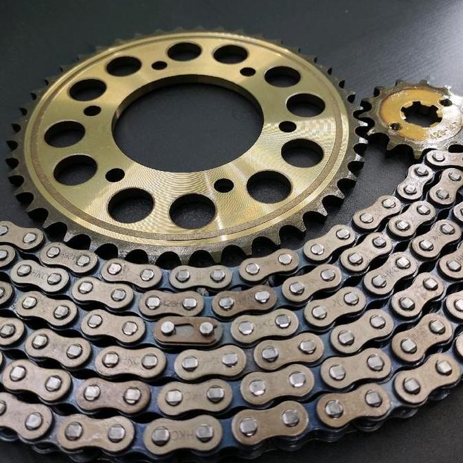 Gear Gir Set Paket Vixion Old Vixion New 2006-2016 Gearset Gigi Tarik Rantai Roda Model Sss Gold Bes
