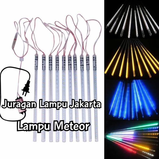 Lampu meteor jatuh led meteor 10 batang lampu led meteor 50 cm