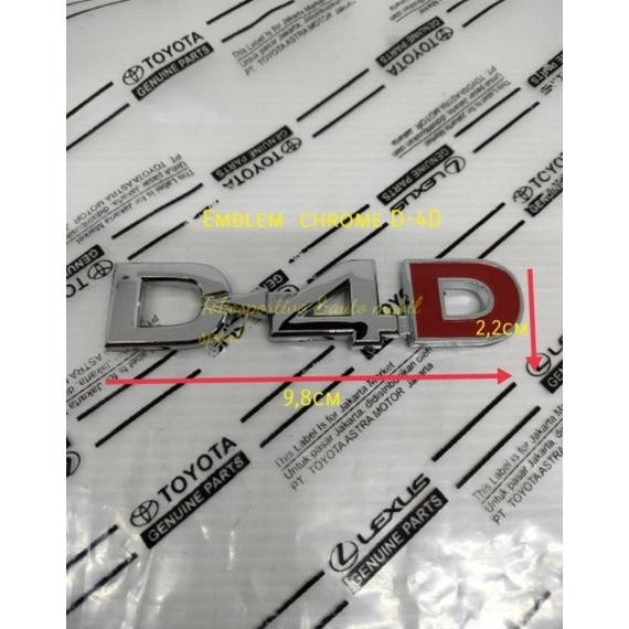 Emblem logo tulisan Lambang stiker tulisan Toyota D-4D chrome