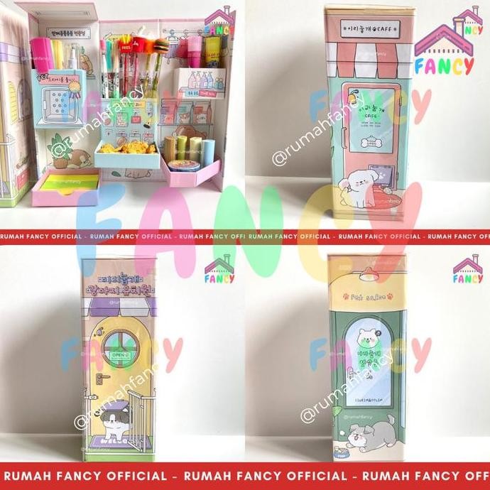 

[Free Dus + Bubble] Tempat Pensil Kotak Pensil Magnet Susun Berdiri Tingkat Model Rak D 473 530/ Warna Pastel Macaron Co