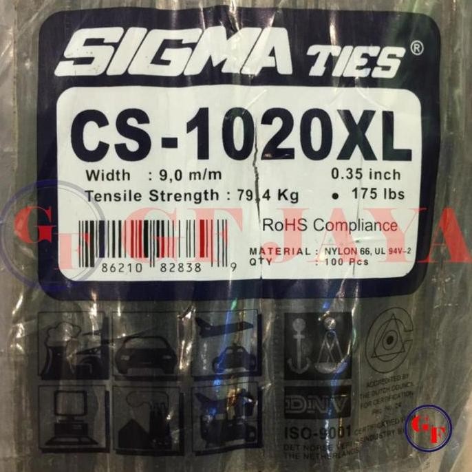 

Kabel Ties / Tis Sigma Cs 1020 Xl / 100Cm / 1 M Hitam / Putih Cs1020Xl Co