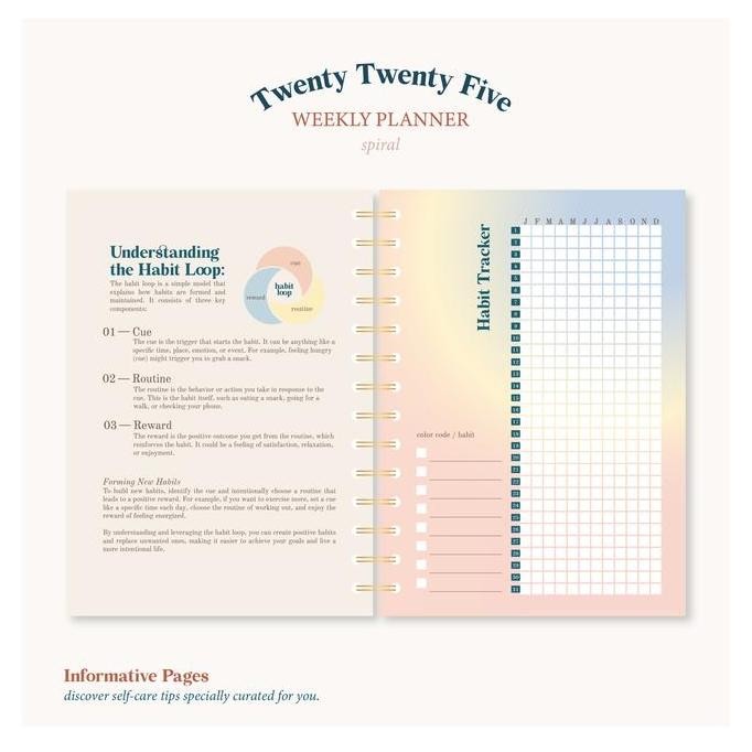 

2025 Weekly Planner Agenda Spiral By Paperie Lab Books Co