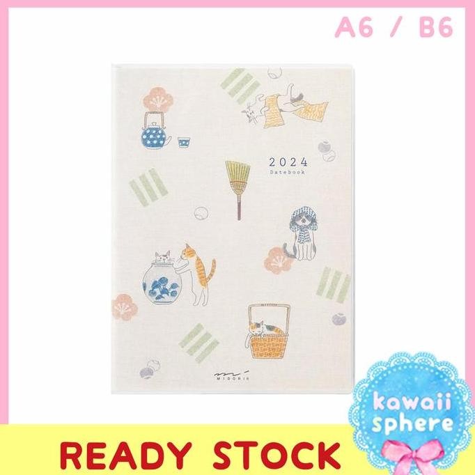 

Midori 2024 Datebook | Cat Pattern | A6 / B6 | Md Planner 2024 Co