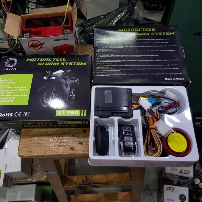 Alarm Vinyx Motor Injeksi Plus Remote Dan Baterai Cadangan Starter