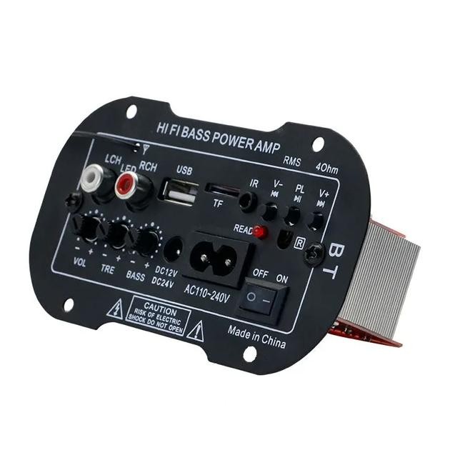 DC 12V 24V AC 220V Amplifier Ampli Mini Board Audio Bluetooth USB FM Radio TF Player Subwoofer Mobil