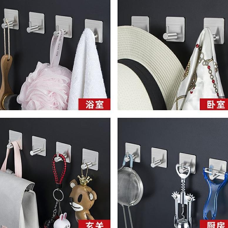 Gantungan Baju Stainless Tebal Tempel 3M Hook Hanger