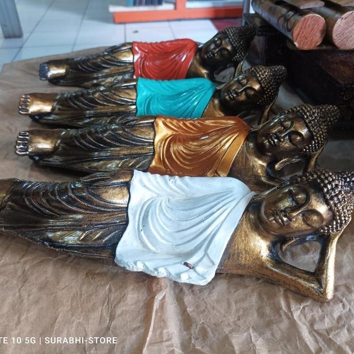 ] patung buddha sleeping Buddha tidur Resin