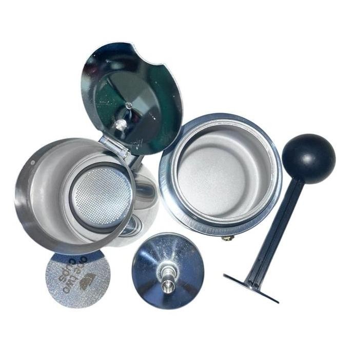 Mokapot stenlis Modifikasi Bertekanan Tinggi dengan filter mesin espresso / Moka pot Modif / Moka po