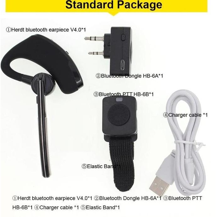 BTHD1 Wireless Dual Bluetooth 4.1 Earpiece for Radio Walkie Talkie murah