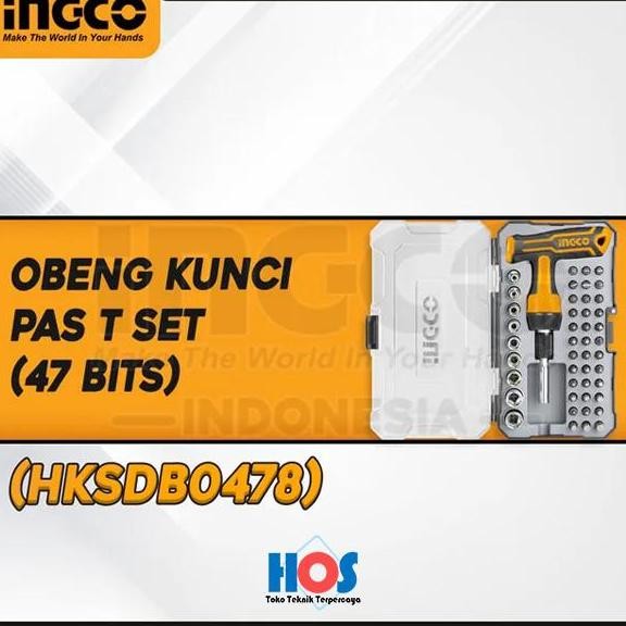 ___] INGCO HKSDB0478 OBENG SET HANDLE T 47PCS KUNCI PAS WRENCH SCREWDRIVER
