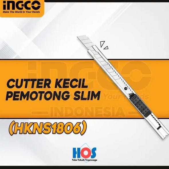 

hanya disini] INGCO CUTTER KECIL PEMOTONG SLIM 9MM HKNS1806