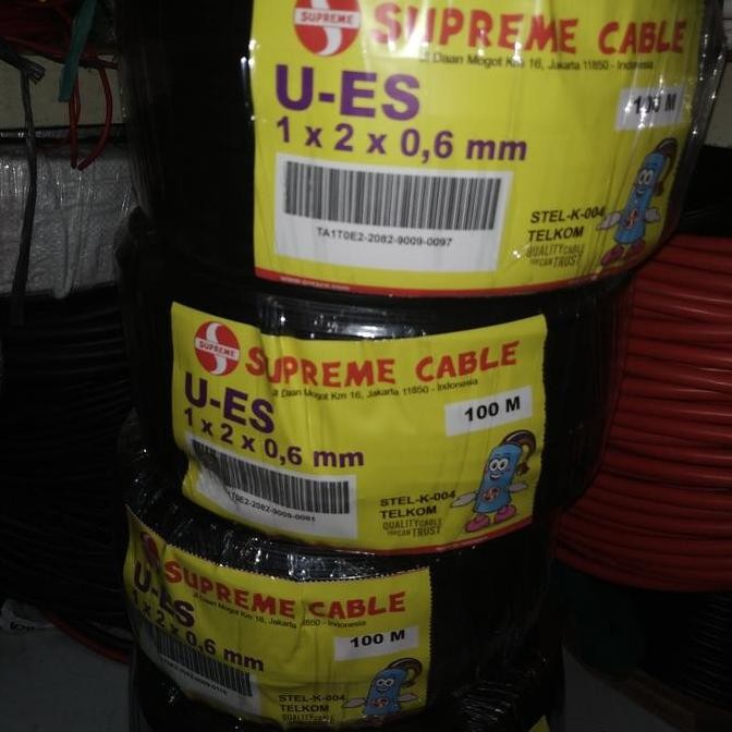 KABEL TELEPON OUTDOOR DW 1X2X0,6MM SUPREME 100 METER murah