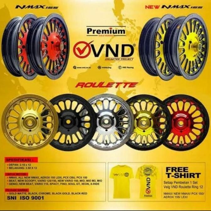 VELG RACING VND ROULETTE RING 12 HONDA BEAT SCOOPY VARIO GENIO PCX