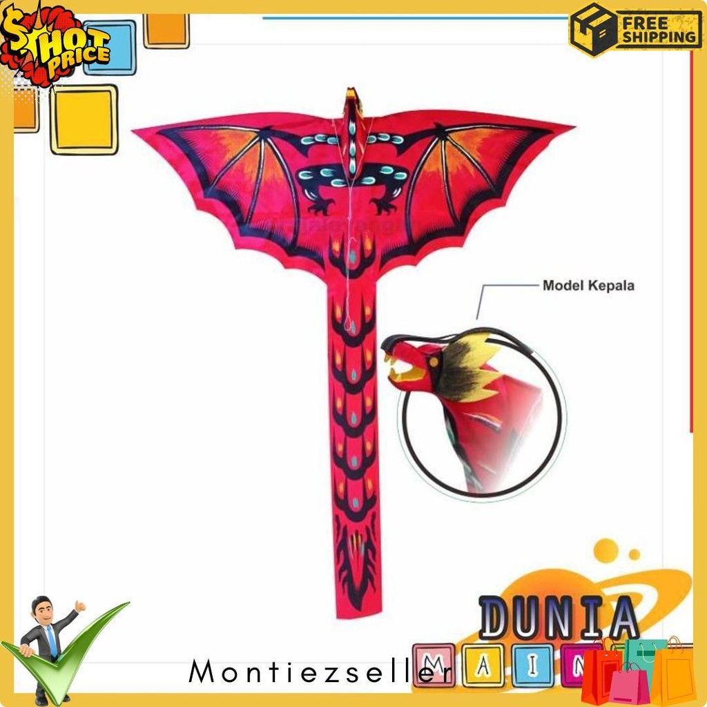 Layang-Layang Hias Naga 3D | Layangan Hias Pantai Naga Lipat Diskon