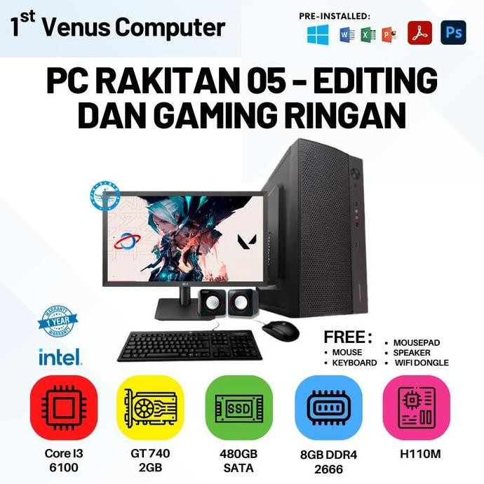 Pc Rakitan 05 - Office Dan Editing Ringan / Pc Rakitan Office & Editing New Stok