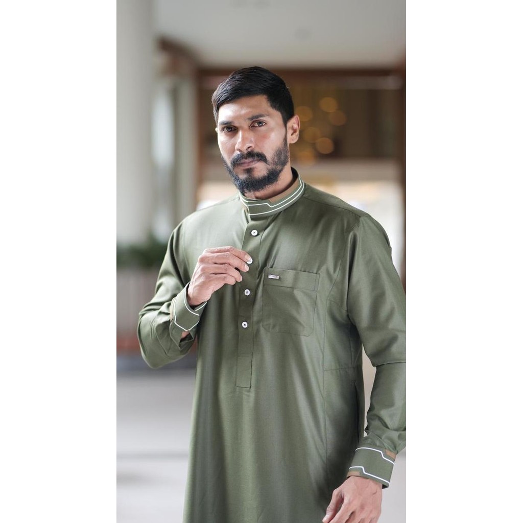 baru  Jubah Gamis Pria Shahama SH-098 Army